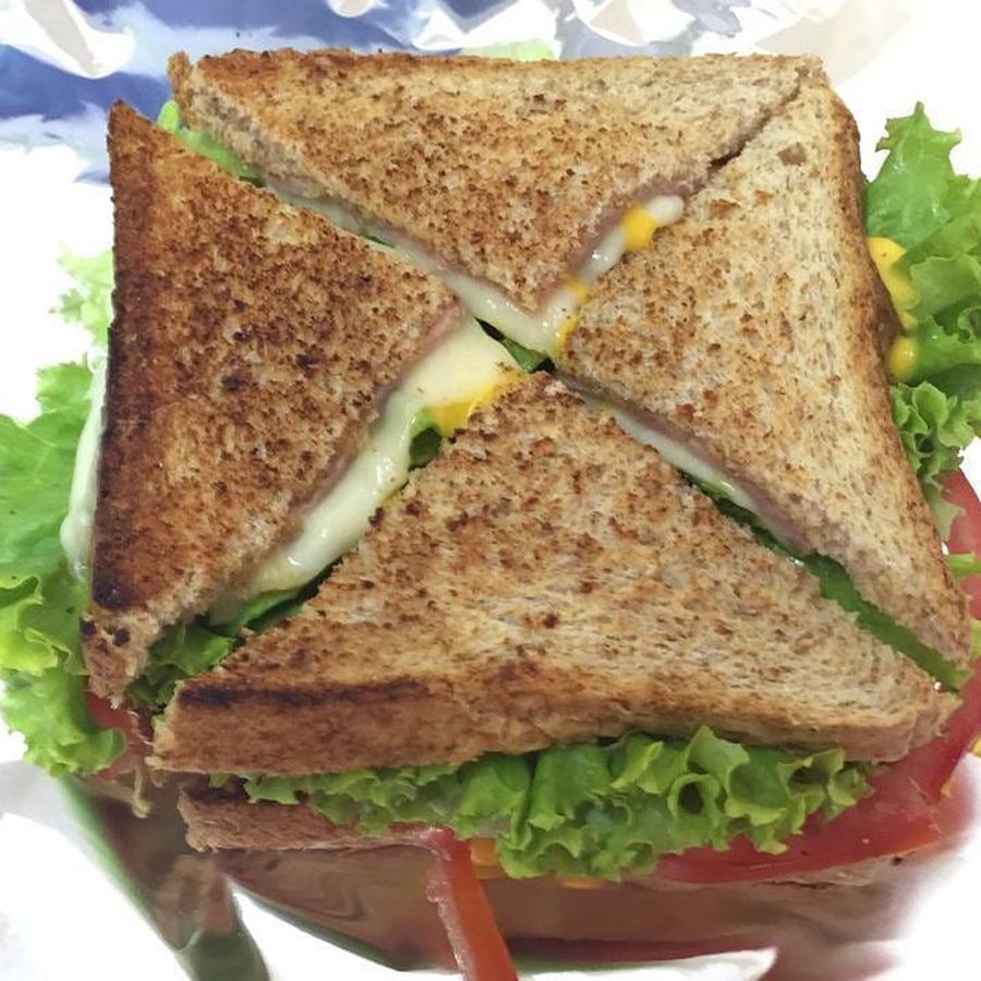 Club sandwich cut in triangles
